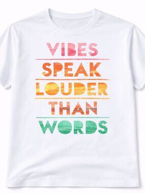 Vibes Graphic T Shirt Trendy Boutique Style Tee Womens White Tops Short Sleeve